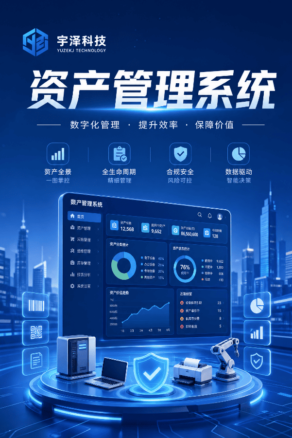 宇泽科技资产管理系统｜企业固定资产数字化精细化管理解决方案系统界面